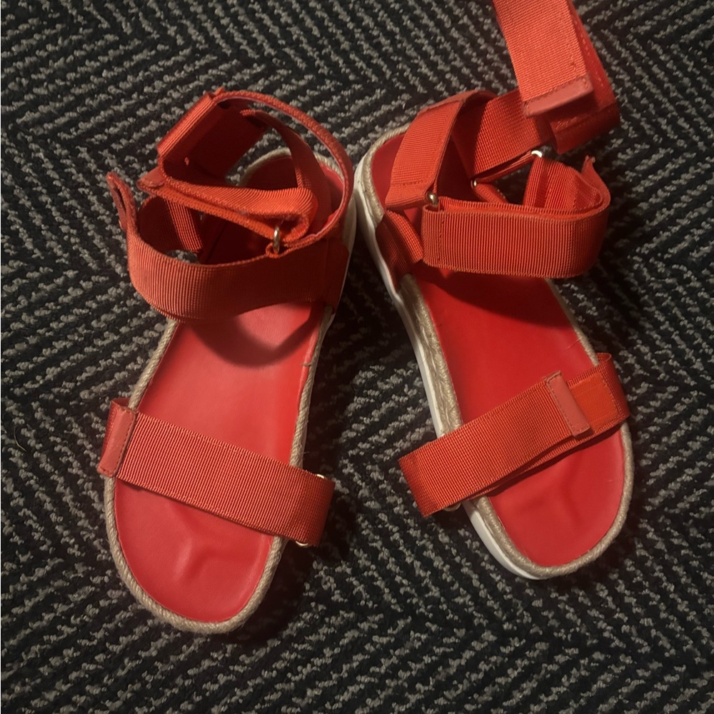 Anthropologie Silent D Women's Orange Sandals - image 8